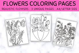 Your child will love coloring his favorite zoo animals. Flowers Coloring Pages Graphic By Osminogus Designs Creative Fabrica