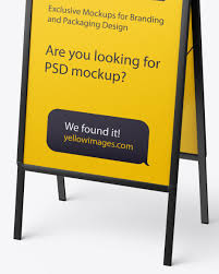 Download Metallic Stand Mockup In Outdoor Advertising Mockups On Yellow Images Object Mockups PSD Mockup Templates