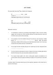 Draft your gift deed with help of a legal expert. Gift Deed Sample