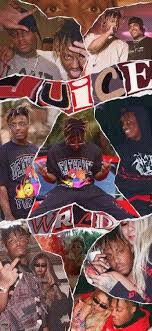 This is juice world in his legends never die picture. Wallpaper Collage Juice Wrld Jersey Sleeve Gesture Background Download Free Image