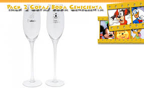 Cenicienta se casara muy pronto y quiere que todos los detalles para su boda sean fantásticos. Pack 2 Copas Boda La Cenicienta