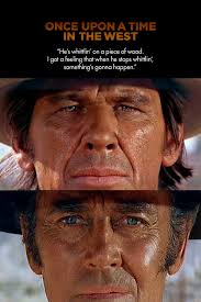 Charles Bronson as Harmonica and Henry Fonda as Frank in Once Upon a Time  in the West in 1968 #charlesbronson