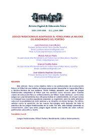 ¿qué no te lo crees? Pdf Juegos Tradicionales Adaptados Al Futbol Para La Mejora Del Rendimiento Del Portero