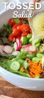 This Simple Tossed Salad Recipe Is The Perfect Way To Enjoy Your Garden Vegetables It Is Ful Vegetable Salad Recipes Fresh Salad Recipes Lettuce Salad Recipes