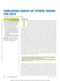 Discover 10 resources you should consider as research sources. Pdf Worldwide Survey Of Fitness Trends For 2019