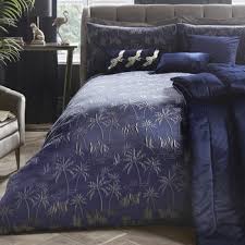 This duvet cover set from tommy hilfiger features charcoal and navy stripes that reverse to a charcoal and white stripe. Laurence Llewelyn Bowen Qing Bedding Set Navy Double From Slumberslumber Com