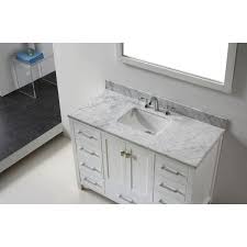 The 60 inch stamford bathroom vanity is designed and fully constructed of solid wood (base and doors). Virtu Usa Caroline Avenue 48 In W Bath Vanity In White With Marble Vanity Top In White With Square Basin And Mirror Gs 50048 Wmsq Wh The Home Depot
