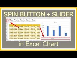 how to add a spin button a slider to a chart in excel