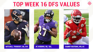 6:09 espn recommended for you. Week 16 Nfl Dfs Picks Best Value Players Sleepers For Draftkings Fanduel Daily Fantasy Football Lineups Sporting News