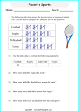 printable tally chart or frequency chart worksheets for