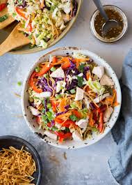 Change up your usual boring salad with this crispy and flavorful chinese chicken salad recipe! Chinese Chicken Salad With Sesame Dressing The Flavours Of Kitchen