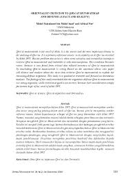 We did not find results for: Pdf Orientalist Criticism To Qira At Mutawatirah And Defense A Fact And Reality Jurnal Ushuluddin Academia Edu