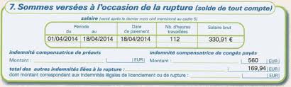 Vous avez du toucher pour avril car fin de contrat le 30/04 votre salaire normal 13.63 x 151,67 = 2.067,21 ind de cp 2 067.21 x 10% = 206,72 gratification 13eme mois (si celui ci est sur votre conterat) et cela doit etre tout. L Attestation Pole Emploi Didy Family Assistante Maternelle Entraigues Sur Sorgue