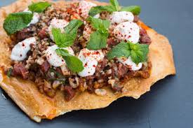 Check spelling or type a new query. Middle Eastern Beef Tartare With Bulgur Yogurt Mint Walnut Muhammara Meal Ready To Eat Turkish Recipes Tartare Recipe