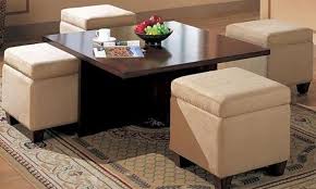 Center Table Four Stools Description Including An Elegant Center Table And Four Comfy Stools Mahogany Coffee Table Coffee Table With Seating Coffee Table