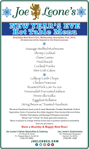 Thinking About Those New Year S Eve Menu Plans Joe Leone S Is Featuring A New Year S Eve Hot Table Menu New Year Menu Chicken Francese Mini Crab Cakes