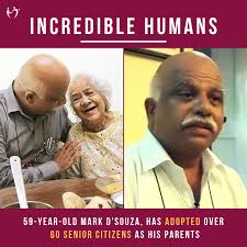 IncredibleHumans We are surrounded by heart-warming stories of children  being adopted but Mark is that rare gentleman who has adopted the elderly,  in order to take care of them. It just took