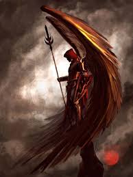 Warring Angels Color Balance And Wing Size Are The High Points Of This Costume The Gold Armor And Red Fabric Complimen Angel Warrior Fantasy Art Dark Fantasy