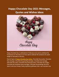 But friendship is like chocolate, it. Happy Chocolate Day Quotes Messages And Chocolate Wishes By Best Messages Issuu