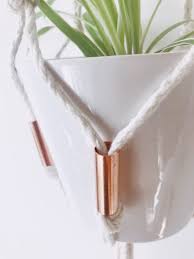 Macrame Self Made Flower Pot With Copper Details Flower Pots Hanging Pots Copper Tubing