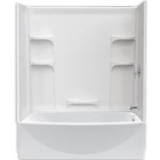 The process is the same whether you have a single handle faucet or one with multiple controls. Ovation Curved 3 Piece Bathtub Wall Set American Standard Tub And Shower Walls Bathtub Shower Combo Tub Shower Combo One Piece Tub Shower