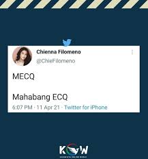 Check spelling or type a new query. Mecq Means Medyo Scary Kapamilya Online World Facebook