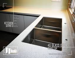 4g Glass Door Kitchen Cabinet With Quartz Top Kitchen Cabinet Design Modern Kitchen Design Glass Kitchen Cabinet Doors