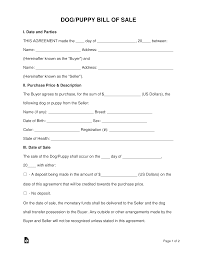 A dog is not just any thing. Free Dog Puppy Bill Of Sale Form Word Pdf Eforms
