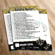 New york jets trivia quiz questions and answers. New Orleans Saints Sports Party Trivia Game Sports Invites