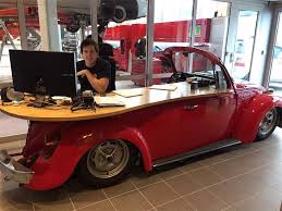 Finished Vw Desk 2 Automotive Decor Automotive Shops Car Part Furniture