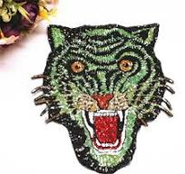 Tiger Head Sequined Applique Patches,vintage Sequins Tiger ...
