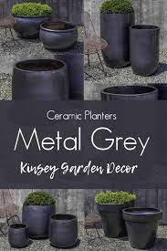 Large glazed ceramic plant pots for the garden | world of pots. Kinsey Garden Decor Glazed Ceramic Planters Metal Grey Indoor Outdoor Modern Pottery Flower Pots Ceramic Planters Planters For Sale Planters