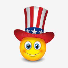Emoticon Lindo Con El Sombrero Que Simbolizan La Bandera De Los Estados Unidos De America Smiley Emoji Vector E Emoticonos Emoji Bandera De Estados Unidos