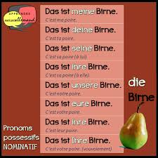 Les Pronoms Possessifs En Allemand Apprendre Natur Allemand Apprendre L Allemand Allemand Apprentissage De L Allemand