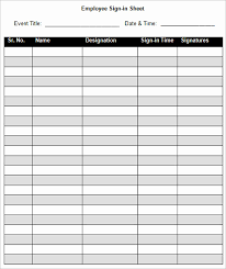 40 Employee Sign In Sheet Template Markmeckler Template Design