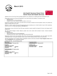 Aia (formerly ing) *only from measat & binariang. List Of Aia Panel Clinics