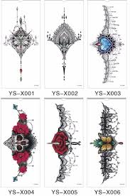 Wholesale Chest Flah Tattoo 24models Large Flower Shoulder Arm Sternum Tattoos Henna Body Back Paint Skull Ro Chest Piece Tattoos Jewelry Tattoo Sternum Tattoo