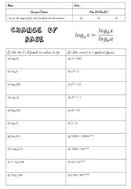 Logarithms Change Of Base This Or That Questions Worksheets Welcome To My Page
