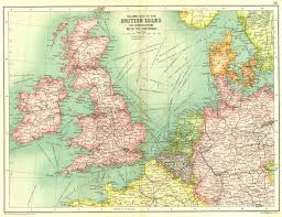 World war one map of the western front battle lines germany. British Isles Railways Steamer Routes France Belgium Holland Germany 1909 Map