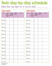 Twin Day By Day Schedule Handy Charts Yourparenting