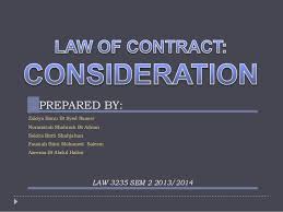 Contracts are usually written but may be spoken or implied and generally have to do with employment, sale or lease, or tenancy. Law Of Contract Consideration