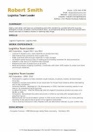 Using a traditional times new roman font, with a soft green border and large headings. Logistics Team Leader Resume Samples Qwikresume