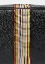 Men S Black Leather Signature Stripe Wash Bag Paul Smith