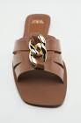 CHAIN TRIM LOW HEELED SANDALS Zara