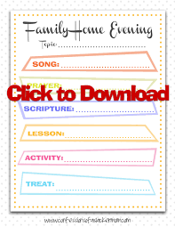 family home evening chart printable family home evening