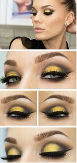 Black And Yellow Eyeshadow Looks Yellow Eye Shadow This Would Be Perfect For Shocker Basketball Games Everyday Makeup Tutorials Everyday Makeup Eye Makeup