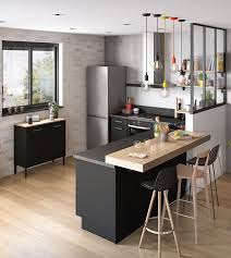 Coin Snack De La Cuisine Equipee Indus Cuisine Style Industriel Amenagement Cuisine Cuisine Moderne