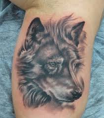 Realistic Grey Wolf Face Tattoo On Inner Muscles Wolf Face Tattoo Wolf Tattoos Head Tattoos