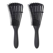 No tugging, no pulling, and no damage in sight. Amazon Com Ez Detangling Brush For Curly Hair Detangler For Afro America Textured 3a To 4c Kinky Wavy Wet Dry Long Thick Natural Black Hair Apply Conditioner Oil 2 Pack Black Beauty