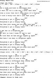 Bruce Springsteen Song Hungry Heart Lyrics And Chords Pianoforbeginners Ukuleleforbe Lyrics And Chords Guitar Chords For Songs Guitar Lessons For Beginners